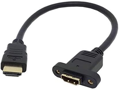 System-S HDMI Male to HDMI Input Panel Mount Adapter Cable Extension Cable 35 cm, black