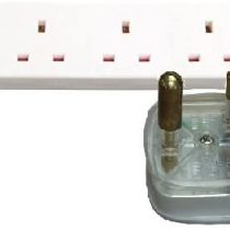 ShaniTech UK ST99.0128.Q 1 4 Gang Travel Adaptor Extension Lead with Power Light 1.0m Light Weight for South Africa, Swaziland, Nepal, Namibia, Mozambique, Lesotho, Botswana - White