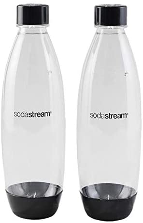 sodastream Twin Pack Fuse Carbonating Water Bottles 1 Litre, for Sparkling Water Maker BPA Free, for Spirit Spirit One Touch