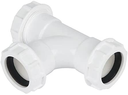 Merriway BH02911 Waste Compression Tee Connector, 32mm , White, 32 mm
