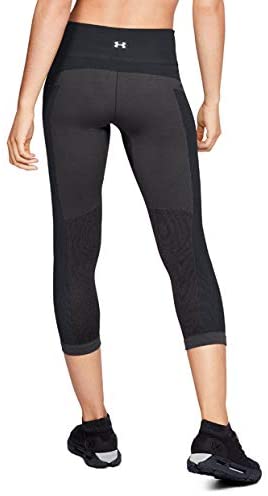Under Armour Vanish Seamless Women's Crop Tights - Small, Charcoal / Black / Metallic Silver (019) - Image 4