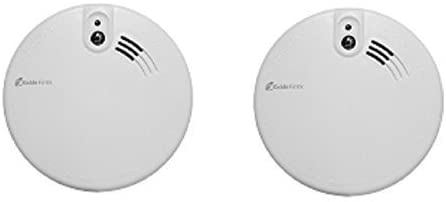 Twin Pack Kidde Firex KF20 Mains Powered Optical Smoke Alarm with 9V Back Up Batteries, White