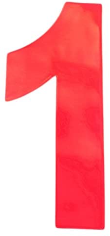 Merriway BH05629 150 mm (6 inch) High Visibility Reflective Self Adhesive Peelable Plastic Wheelie Bin Box Crate Dustbin Number 1 - Red (Pack of 2)