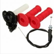 Ungfu Mall 2PCS 22mm Throttle Grips Twist With Cable Quick Action For 110cc 125cc Pit Dirt Bike Red