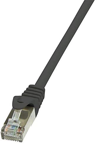 LogiLink CP2023S CAT6 F/UTP EconLine Patch Cable, 0.50 Meter Length, Black, Black, 0.5 Meter Length