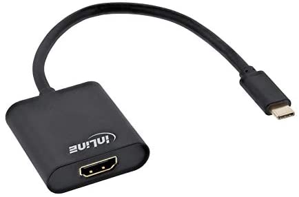 InLine 64101B USB Display Converter USB Type C Male to HDMI Female (DP Old Mode), 4K2K, Black, 0.2 m
