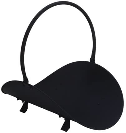 JVL Black Mendip Iron Fireside Fire Companion Log Basket Holder with Handle