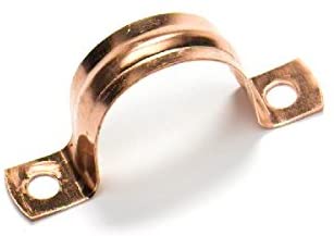 Merriway BH05750 (10 Pcs) Saddle Band Pipe Clip, Copper 22 mm - Pack of 10 Pieces