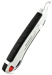 Westcott E-84024 00 9 mm Aluminium Alloy Snap Off Blade Knife with Ergonomic Soft Grip Handle - Black, Silver/Black, 6.2 cm - Image 3