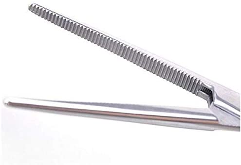WUWYOUWL Hemostat Forceps, Stainless Steel Dog Cat Pet Scissors Ear Hair Clamp Fishing Scissors Tools (12.5cm Straight) - Image 3
