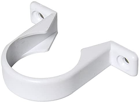 Merriway BH02880 (4 Pcs) Waste Compression and Push-Fit Fittings Pipe Clips, White 40mm - Pack of 4 Pieces