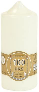 Landon tyler 100 hr Church Candle, Cream, 7cm l x 7cm w x 15cm h