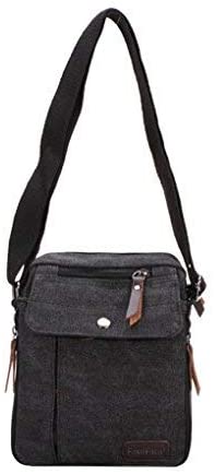 Unisex Retro Messenger Bag with Multi Layers Canvas Crossbody Bag Durable Duffle Shoulder Tool Bag Phone Holder Money Key Pocket Side Traveling Bag - Image 4