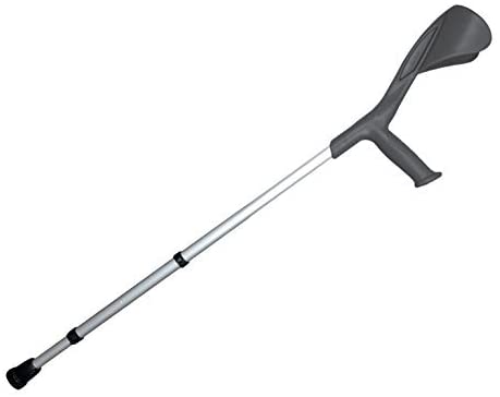 GIMA Crutch height adjustable aluminum black Colour, black / light grey - Image 2