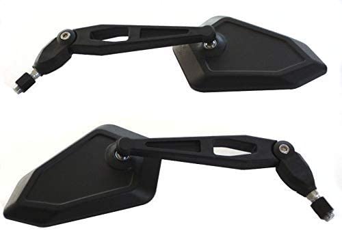 Motorbike Universal Mirrors 10mm Bolt Foldable for Filtering, black, A-10mm Clockwise and Anticlockwise Thread - Image 4
