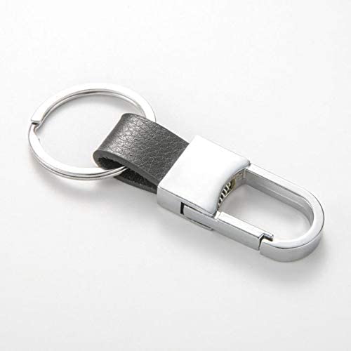 MYLB Clip on Belt Loops Pants Buckle Keyring Leather Keychains Car Key Chain Ring Key Holder, Black - Image 3