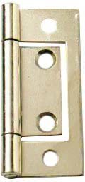 Merriway® BH01746 (2 Pcs) EB Non-Mortise Bi-Fold Flush Hinge, 50mm (2 inch) Brass Plated - Pack of 2 Pieces