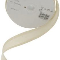 Inastri 25/5/5 mm Cotton Bias Binding, Ivory