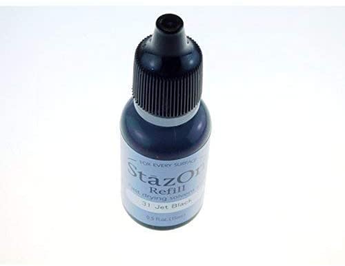 Tsukineko Stazon Ink Refill, Jet Black, Packaging may vary, 15 ml - Image 2