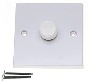 Varilight Single V-Pro Rotary 2-Way LED Dimmer 1 x 0-120W White Plastic With White Knob, JQP401W, 95mm x 95mm x 35 mm