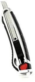 Westcott E-84024 00 9 mm Aluminium Alloy Snap Off Blade Knife with Ergonomic Soft Grip Handle - Black, Silver/Black, 6.2 cm - Image 2