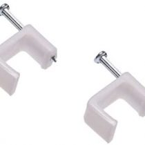Merriway BH03747 Cable Clips Flat White Twin and Earth 4.0 mm - Pack of 100