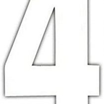 Merriway BH04243 White Vinyl Stick-On Wheelie Bin Post Box Crate Dust Bin Numbers 150 mm (6 Inch) Number 4 - Pack of 3