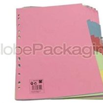 10 x Set of Quality Plain Subject File Divider 5-Part