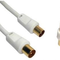 Aptii Coaxial TV/AV Aerial Cable Male to Male 3m + coupler