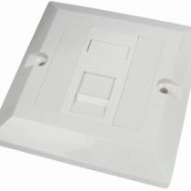 rhinocables Ethernet Faceplate Single 1-Port/Double 2-Way/Quad 4-Way RJ45 Socket Wall Plate for Ethernet Cable Networking (Single 1-Port, CAT6)