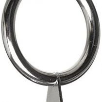 Merriway BH03178 Metal Curtain Drapery Pole Rod Rings with Fixed Eye, Inner Dia. 25mm (1 inch) Outer Dia.30mm (1.1/4 inch) - Bright Chrome, Pack of 8
