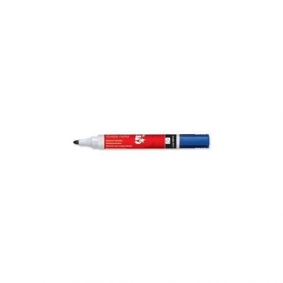 5 Star® Blue Dry Wipe Whiteboard Marker Pen - 3mm Bullet Tip