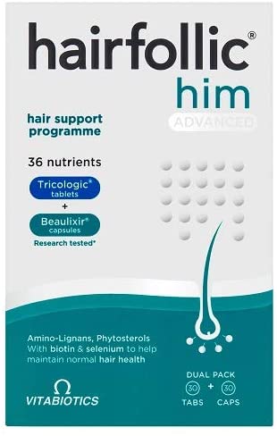 Hairfollic Him Advanced Hair Health Support Tablets for Men, 30 count (Pack of 1)