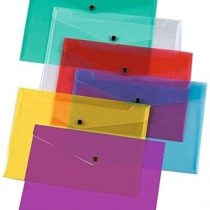 12 File Folders A4 Document Wallets Folder for Documents Papers & Notes Transparent Colors