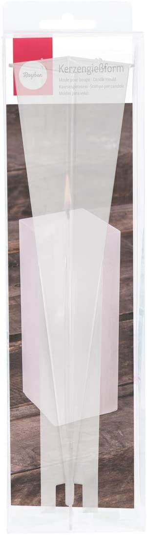 Rayher Pyramid Candle Mould and Wick for Candle Making Reusable Casting Mould for DIY Candle Height 22cm, Pyramid Shape, 3117300 - Image 2