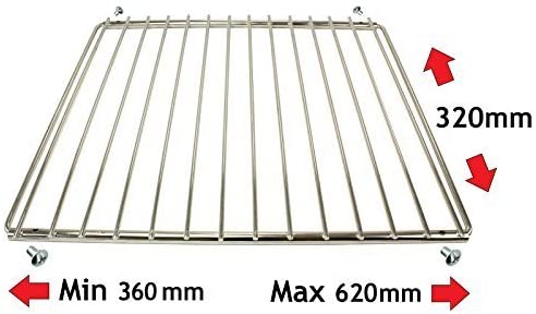 SPARES2GO Universal Adjustable BBQ Grill Shelf for All Makes of Barbecue (310mm x 360 to 530mm), Silver