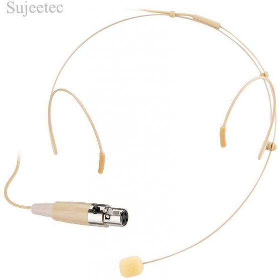 Sujeetec Microphone Headset Discreet Headworn Earset Over Ear Mic for AKG Wireless System Bodypack Transmitter, Ideal for Lectures, Live Performance, Theater, Podcasts – Beige - Image 2