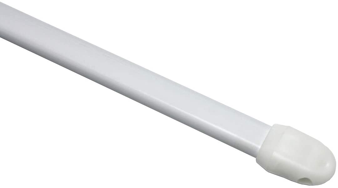 Gardinia Curtain Rod, Metal/Plastic, White, 100-160 cm