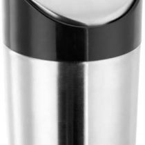 Judge TC244 Mini Worktop Bin with Swing Top Lid, Stainless Steel, Countertop Waste Caddy 13cm high x 10cm Diameter - 10 Year Guarantee