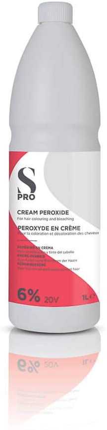 S-PRO Cream Peroxide 6%/20V 1L (Salon Services), Ivory, 1 l (Pack of 1)