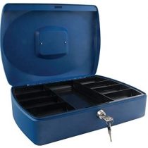 Q-Connect KF02625 Cash Box 12-inch - Blue