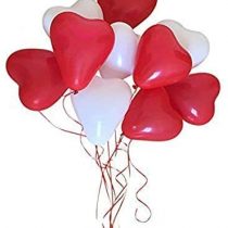100 rot weiße Herzluftballons Luftballons vom Sachsen Versand