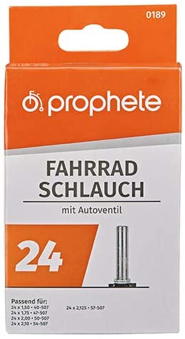 Prophete Bicycle Inner Tube with Prophets Bicycle Inner Tube 24 x 1.75/24 x 2.125 Inches (47/57 507) 0189 BLACK, L - Image 2