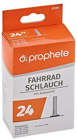 Prophete Bicycle Inner Tube with Prophets Bicycle Inner Tube 24 x 1.75/24 x 2.125 Inches (47/57 507) 0189 BLACK, L - Image 3