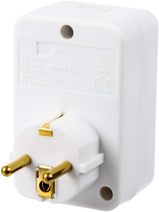 Invero UK to EU European Travel Adaptor 1 Way with 2x USB Charging Ports Ideal for Smartphones, Tablets, Cameras and more - Image 2