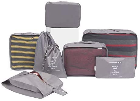 Meowoo Packing Cubes for Suitcases 8Pcs Set, Waterproof Travel Luggage Organizer with Shoes & Toiletries Bags - Image 3