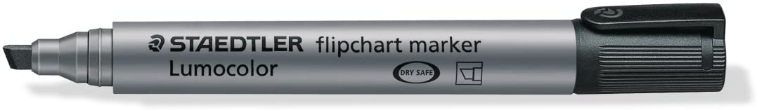 STAEDTLER Lumocolor 356 B-9 Flipchart Marker Chisel Tip 2 or 5 mm Pack of 10 Black