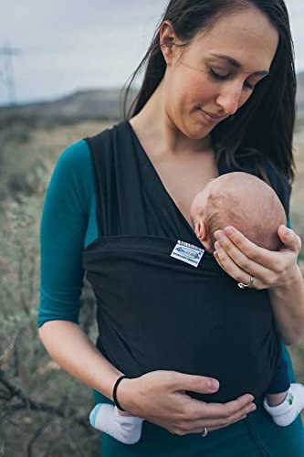 Baby Wrap Sling Organic Stretchy Premium Carrier, Black - Image 2
