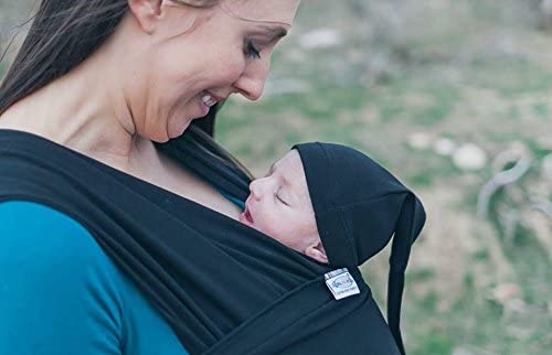 Baby Wrap Sling Organic Stretchy Premium Carrier, Black - Image 4