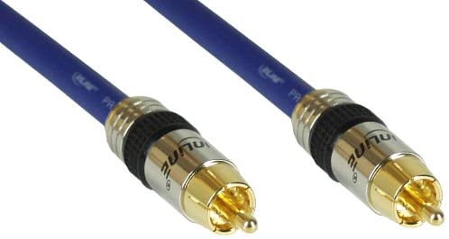 InLine Cinch Kabel AUDIO, PREMIUM, vergoldete Stecker, 1x Cinch Stecker/Stecker, 15m, Blue, 15 meters
